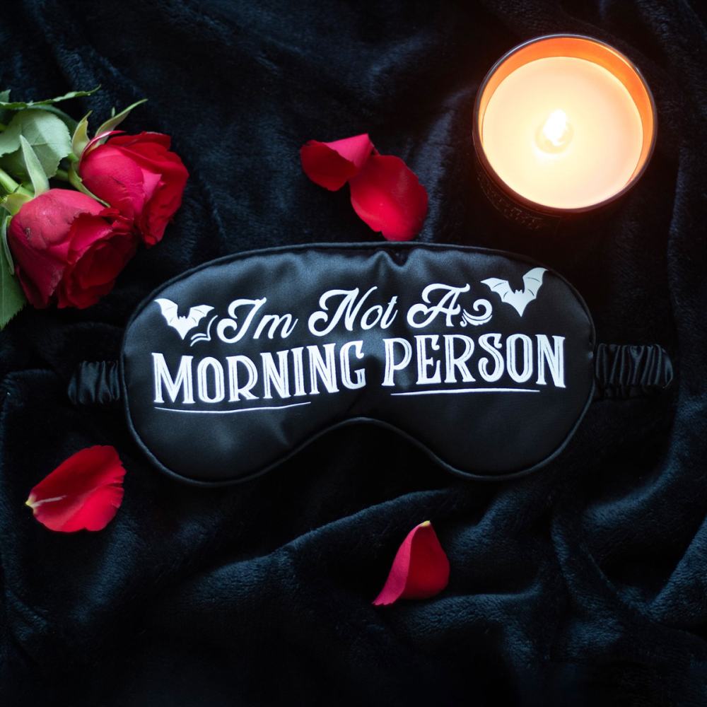 Something Different - I'm Not a Morning Person Satin Schlafmaske - Schwarz/Weiß
